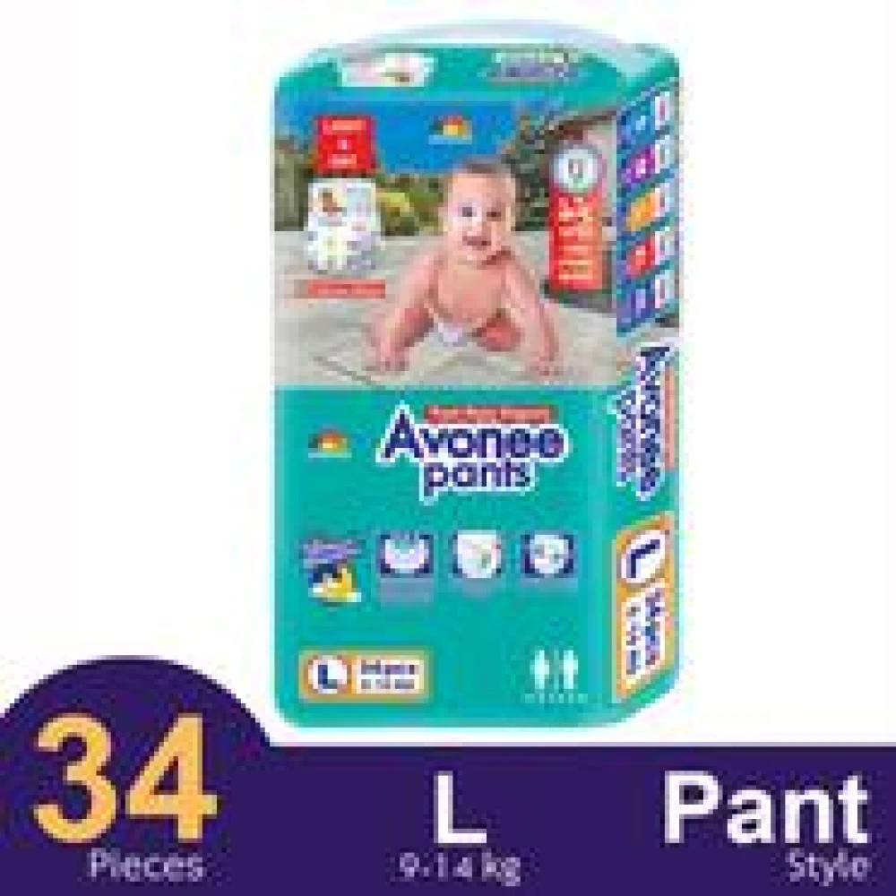 Avonee Baby Diaper (L Size 9-14kg) 34pcs
