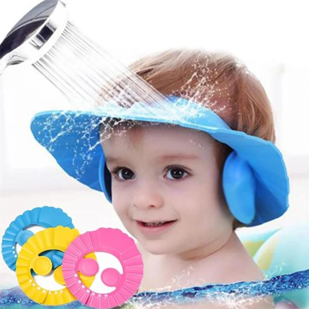 Baby Bath Shower Cap With Soft Material For Protecting Eyes And Ears