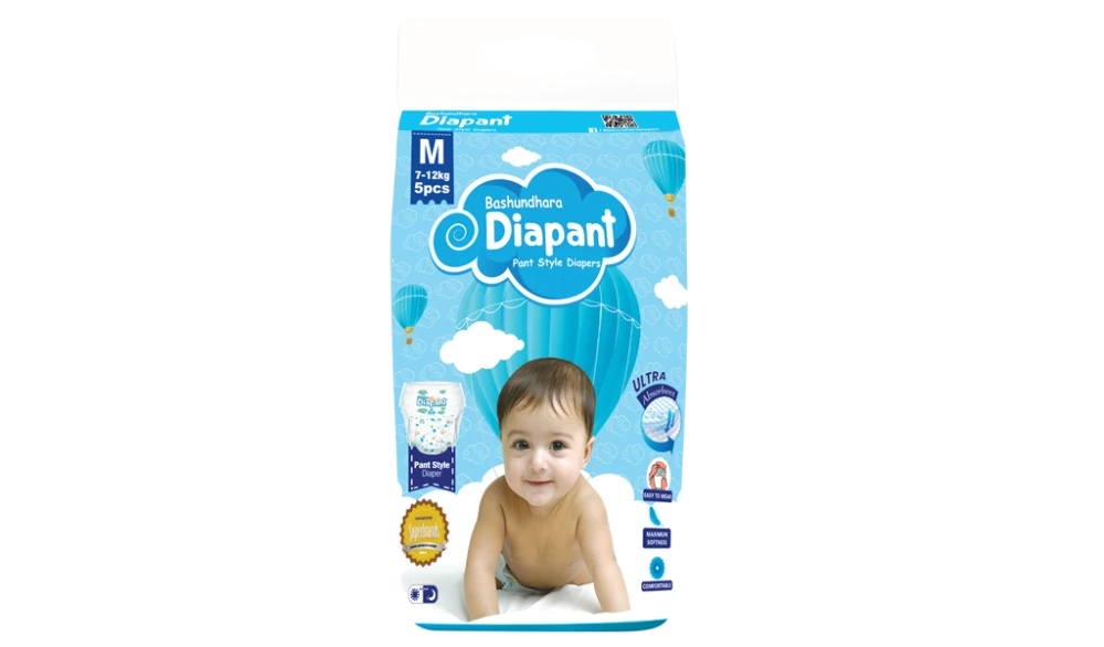Bashundhara Dipant pant style Diaper M (7-12kg) 5pc