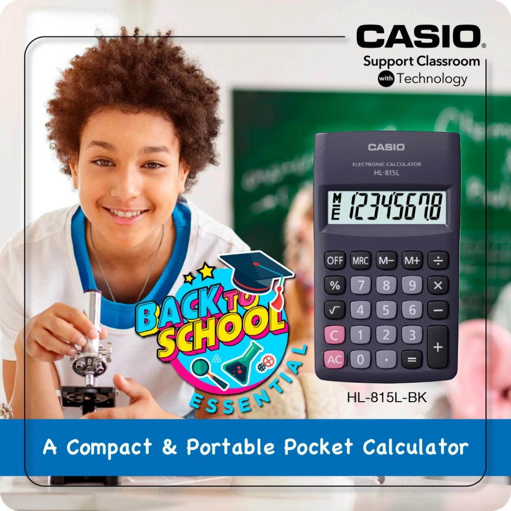 Casio HL‑815L‑BK Portable 8‑Digit Calculator