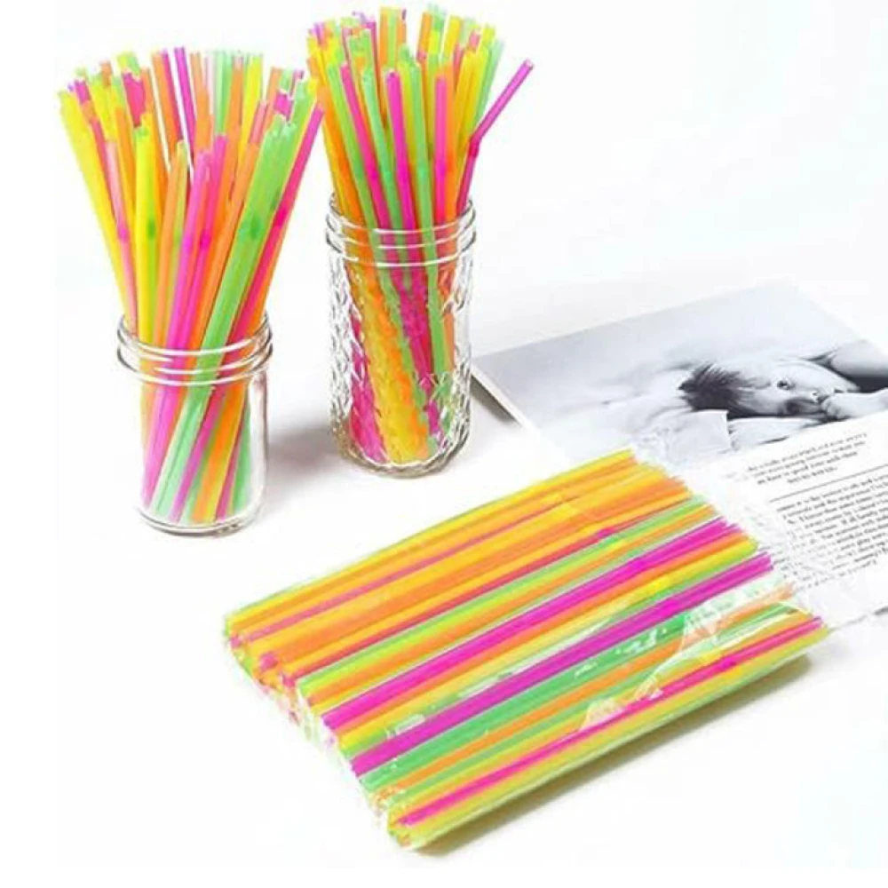Colorful Plastic Straws 100pcs