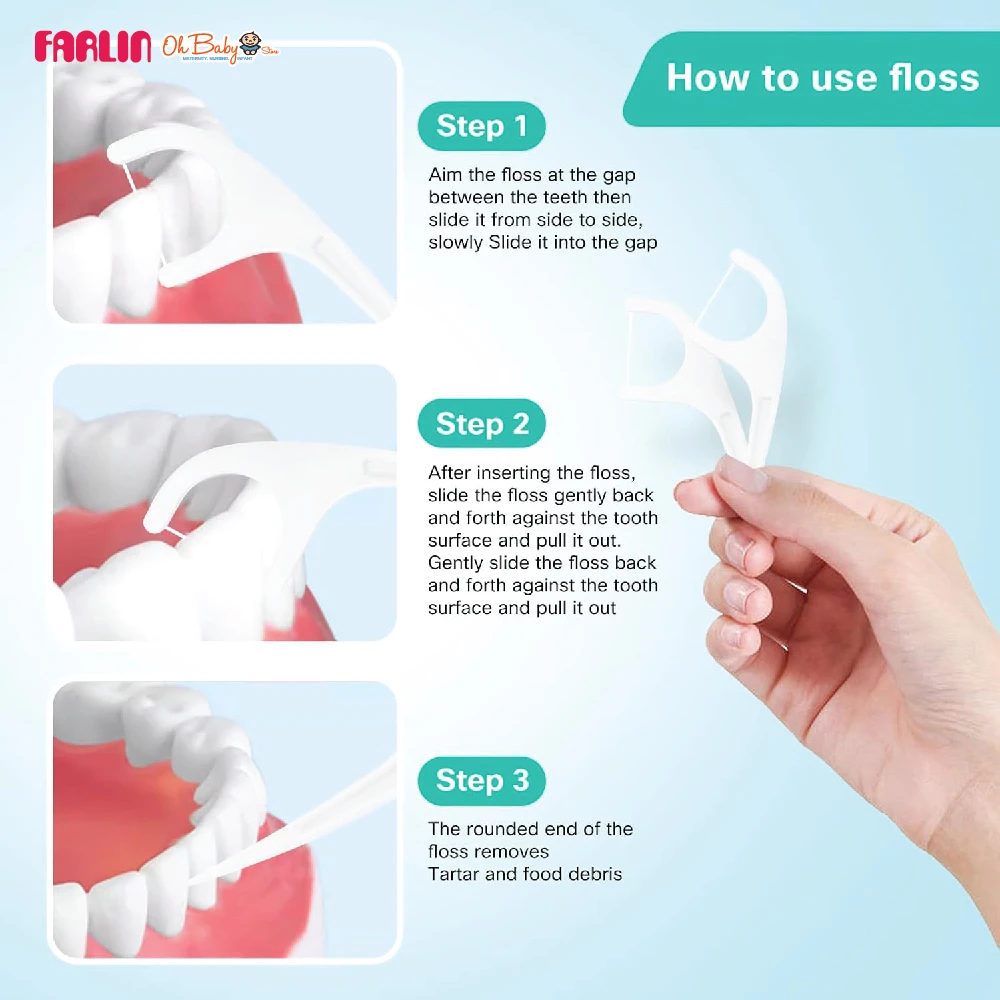 Farlin Doctor J. Disposable Floss Pick 3 Years+ 50pcs