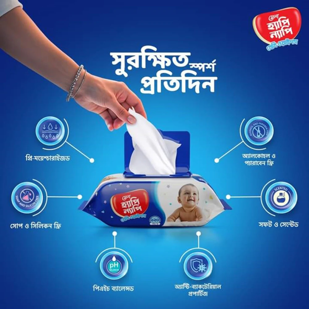 Happy Nappy Baby Wipes 120pcs