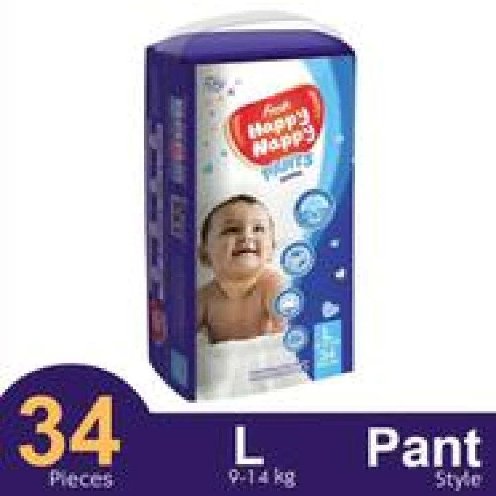 Happy Nappy Pant (L Size 9-14Kg) 34Pcs