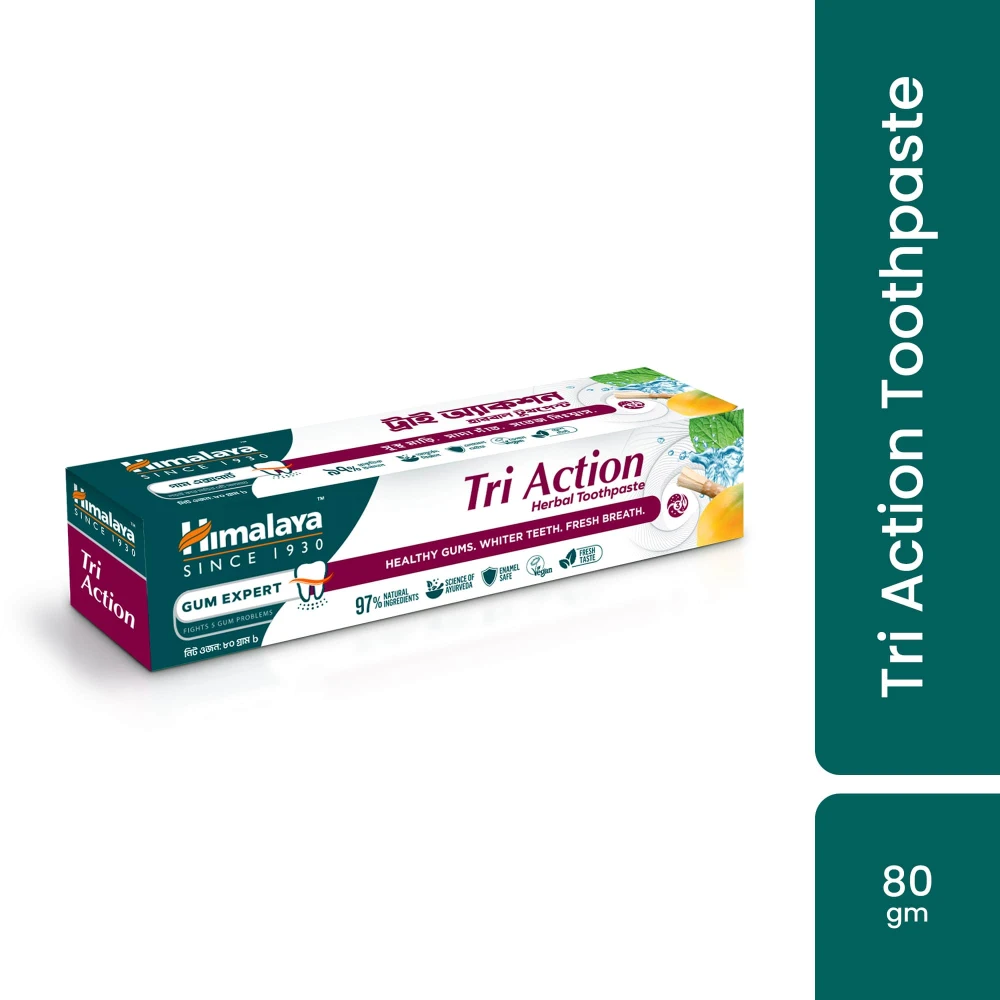 Himalaya Tri Action Herbal Toothpaste 80gm