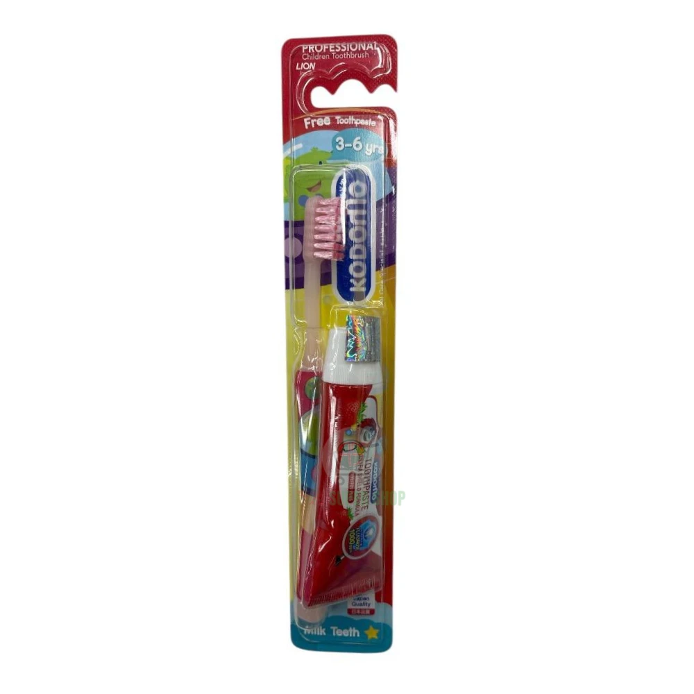 Kodomo Baby Toothbrush With Toothpaste - 3-6 Years