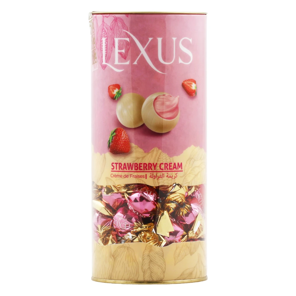 Lexus Chocolate With Strawberry Cream Canned 500g