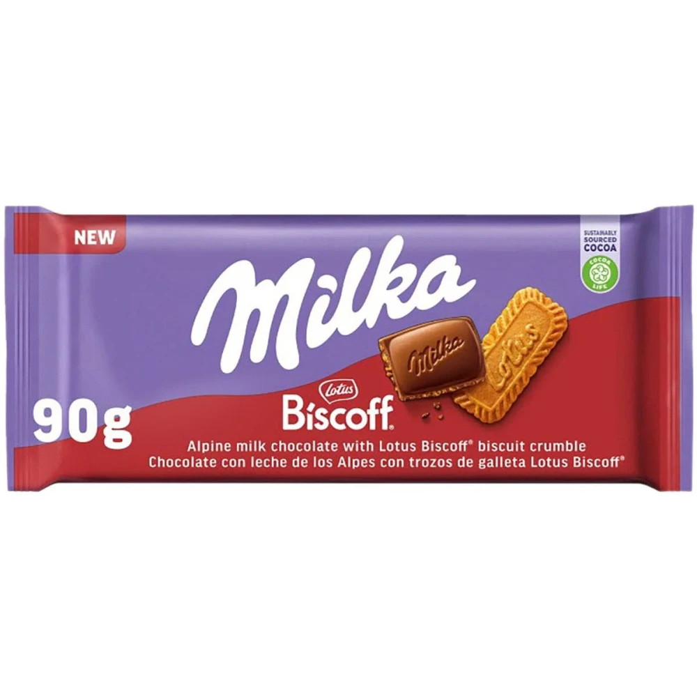Milka Lotus Alpine Milk Chocolate 90g