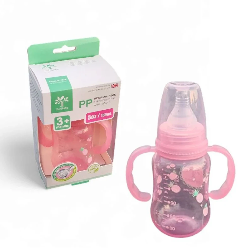 Minitree PP Regular-Neck Feeding Bottle With Handle 150ml