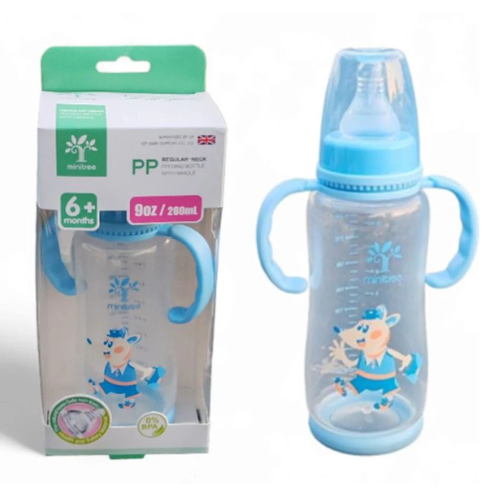 Minitree Regular Neck Feeding Botttle With Handle 240ml