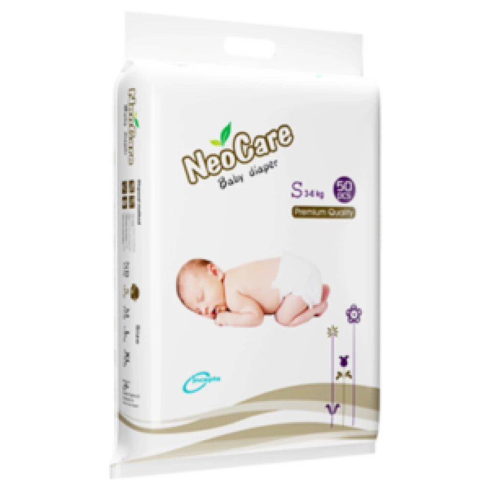 NeoCare Baby Diaper Small Premium S 3-6Kg 50 Pcs