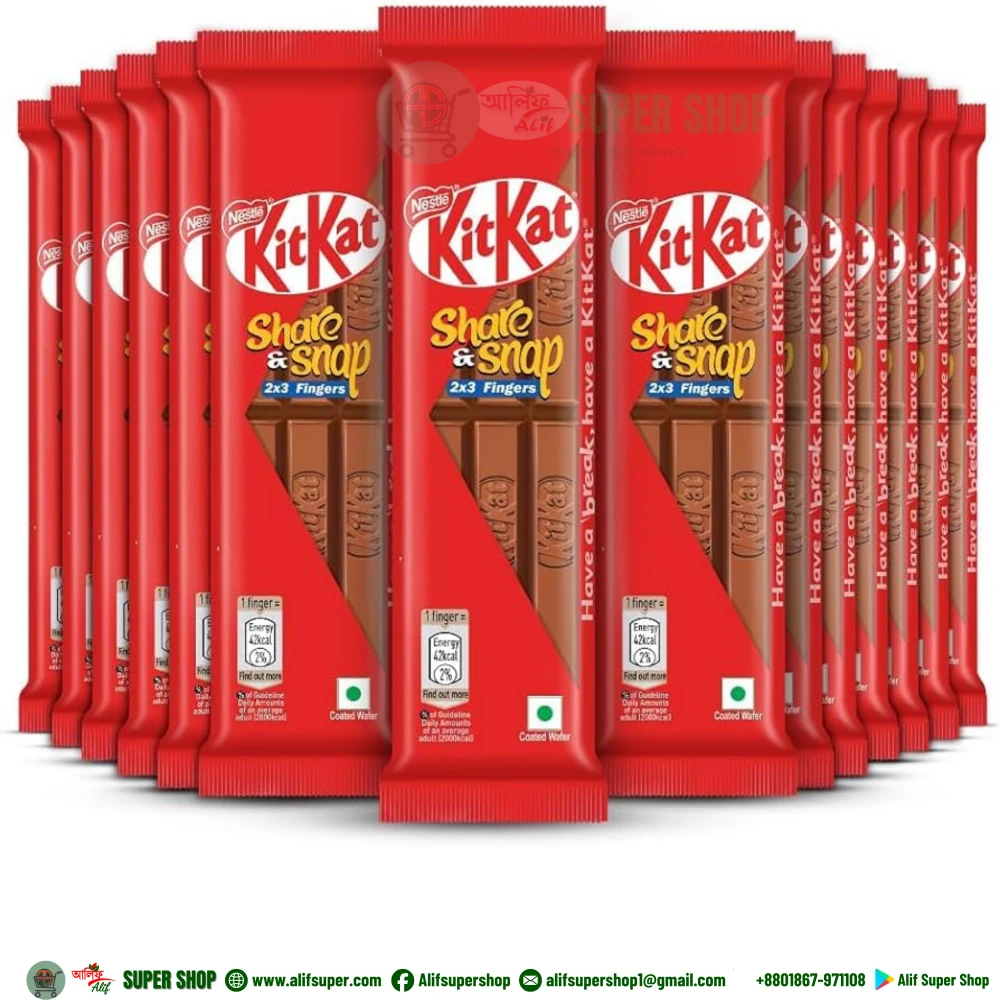 Nestle KitKat Share & Snap 2x3 Fingers Choco Coated Wafer Bars 57gm