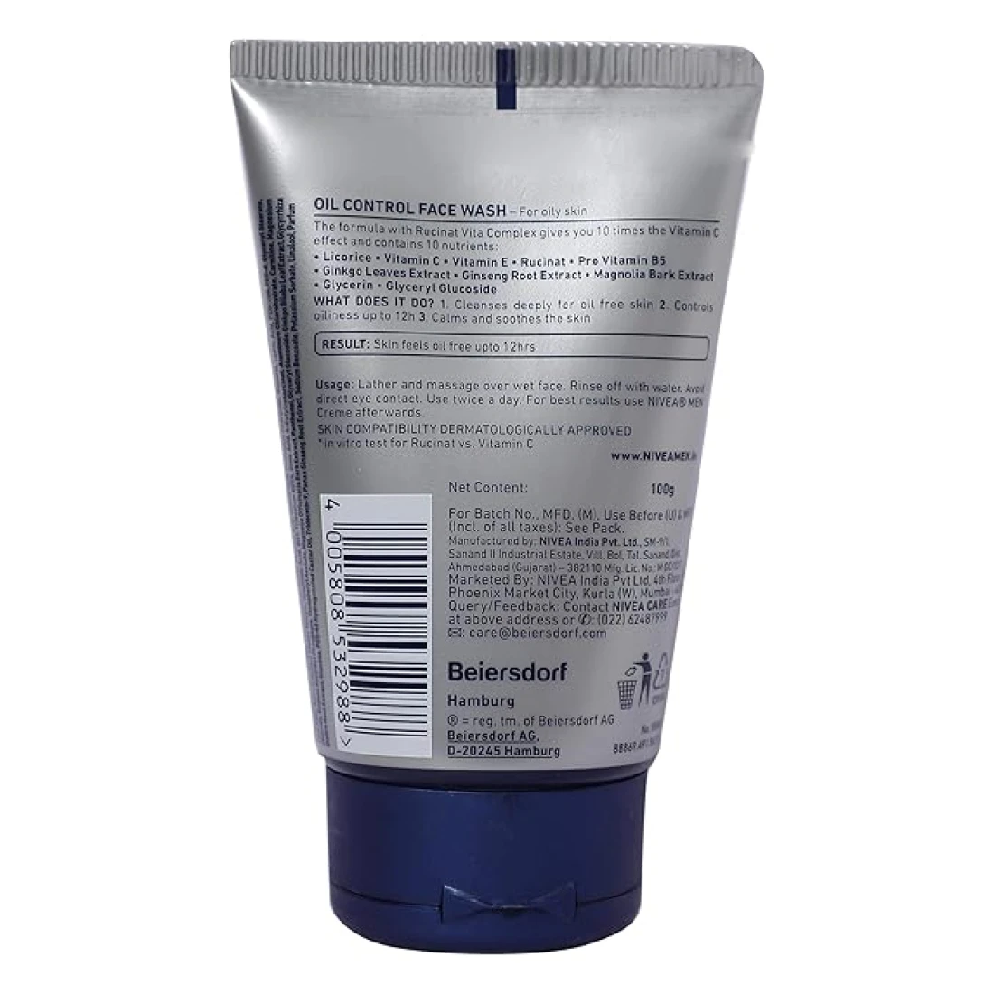Nivea Men Oil Control Face Wash 100g