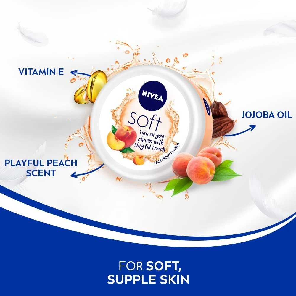 NIVEA Soft Light Moisturizing Cream Playful Peach 100ml