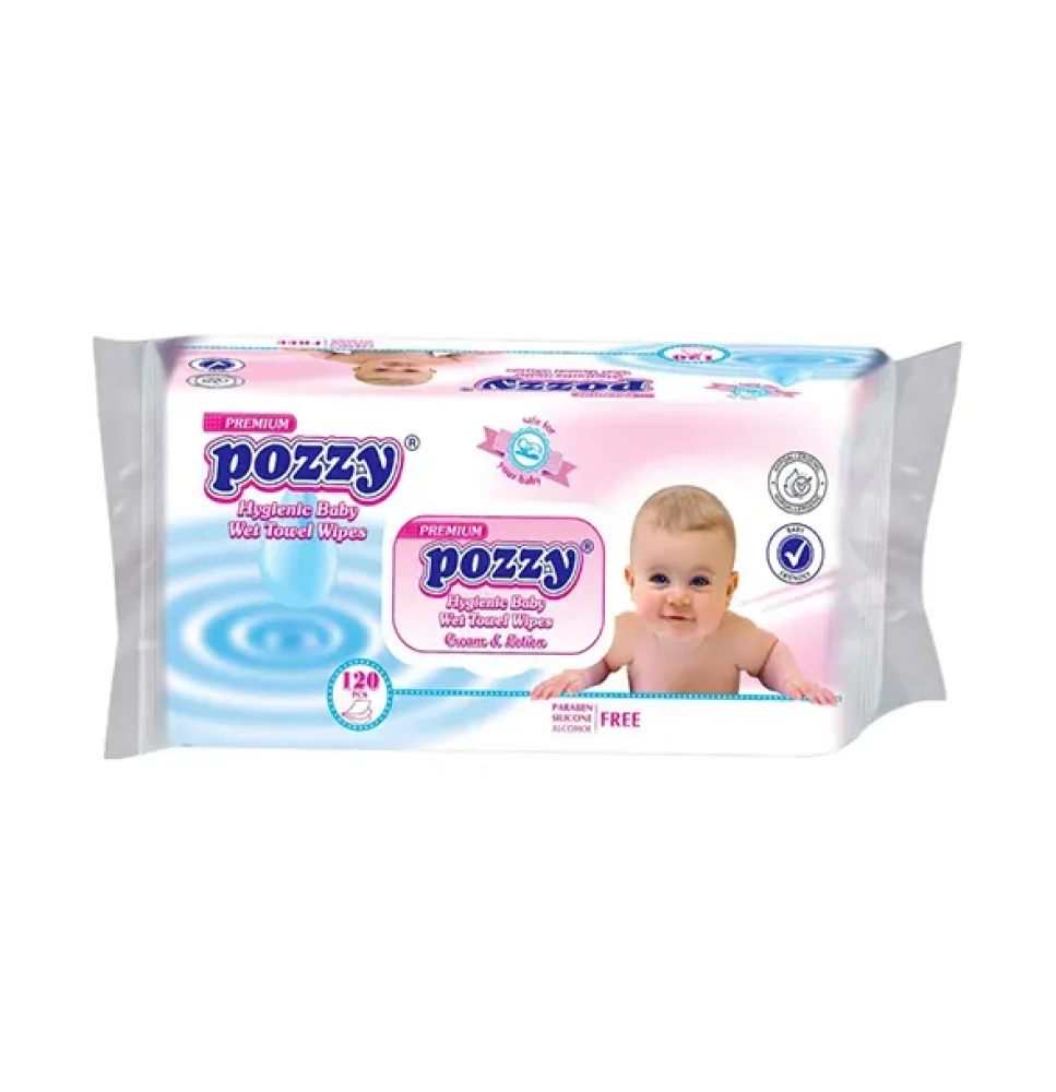 Pozzy Hygienic Baby Wet Towel Wipes 120pcs