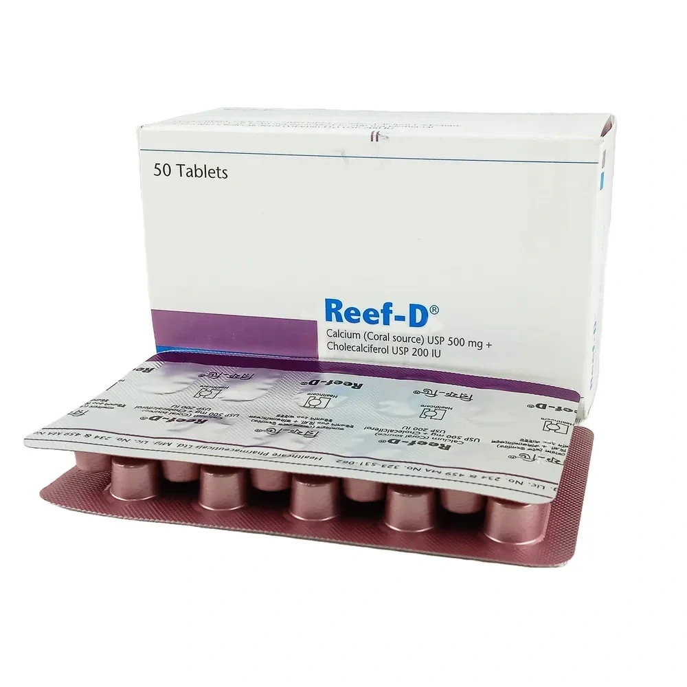 Reef-D 500 mg+200 IU Tablet