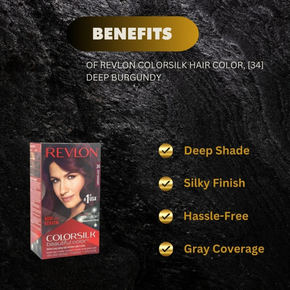 Revlon ColorSilk Hair Color 34 Deep Burgundy
