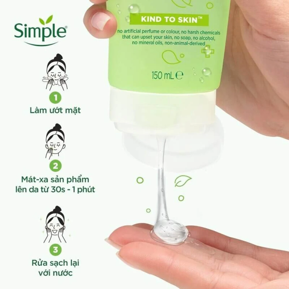 Simple Kind to Skin Refreshing Facial Wash with Vitamin B5+E 150ml