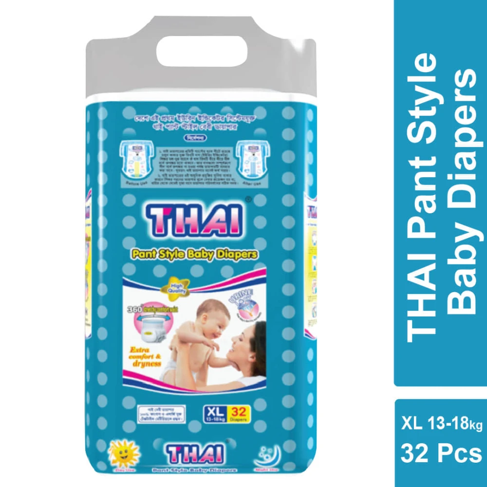 Thai Baby Diaper Pant XL (13-18 Kg) 32 Pcs